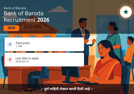 Bank of Baroda भरती 2026 | 1100 जागा | अर्ज करण्याची अंतिम तारीख 14 मार्च 2026